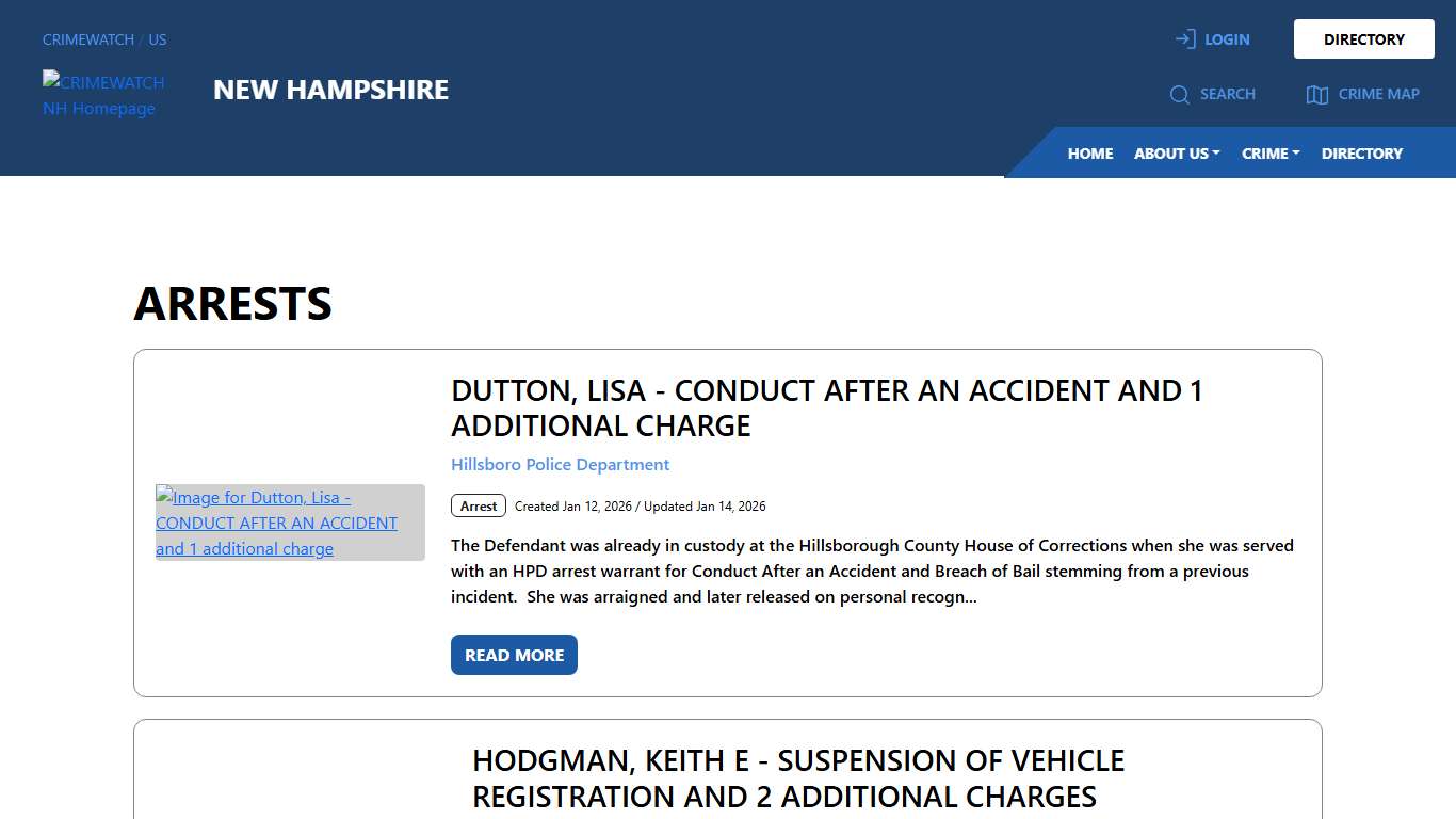 New Hampshire Arrests CRIMEWATCH